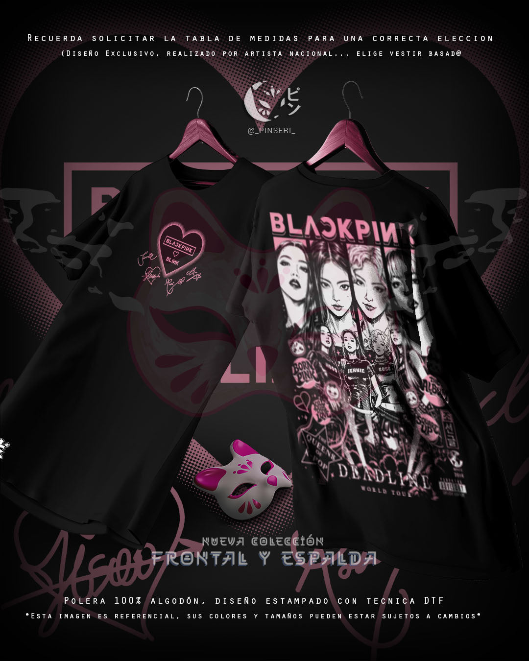 Diseño Blackpink - Black Pink  Frontal y Espalda