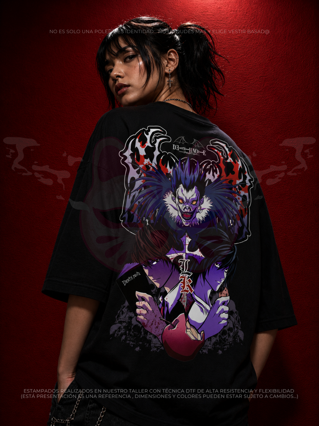 Diseño Kira - Ryuk & L - Death Note Frontal y Espalda