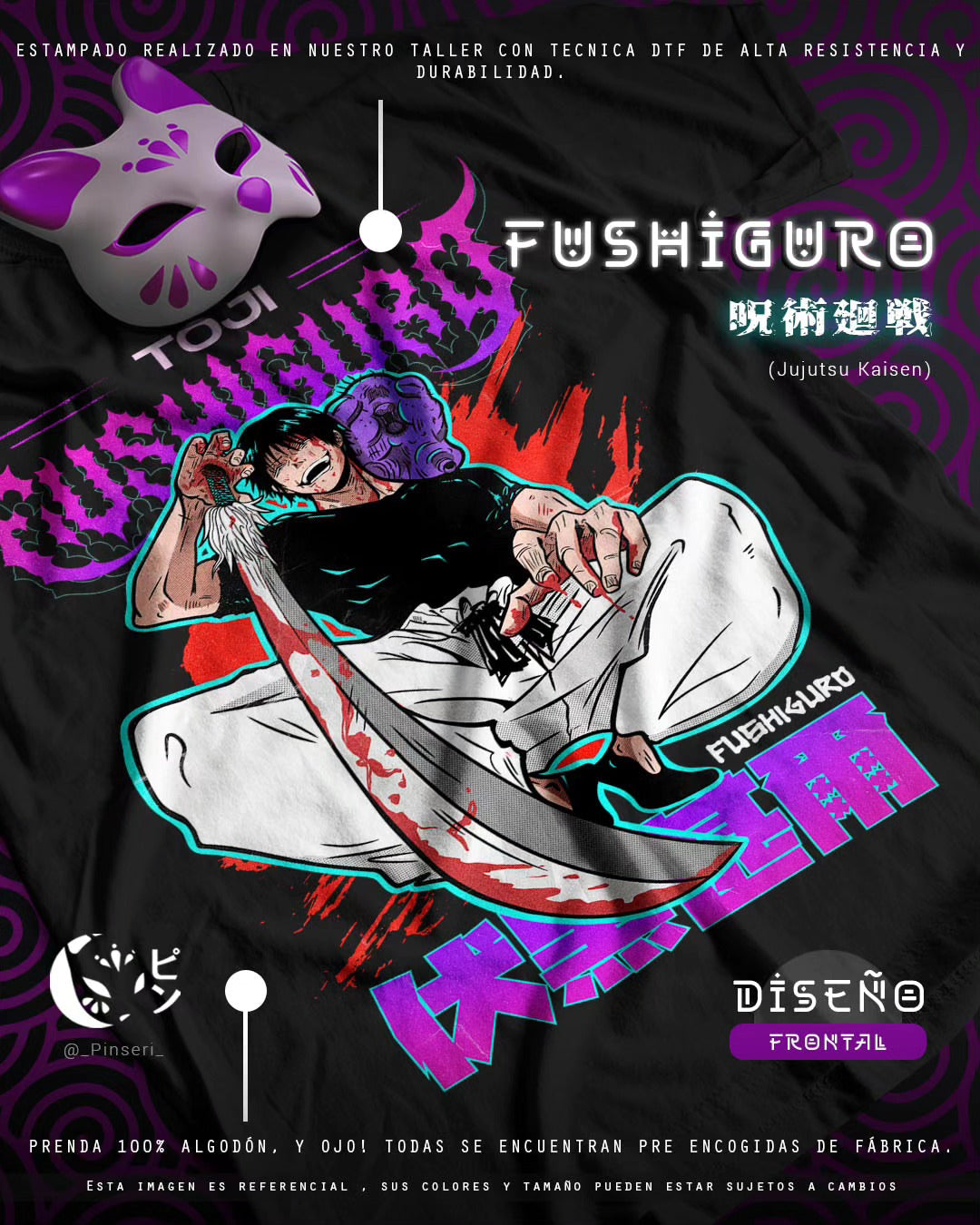 Diseño Fushiguro Toji - Jujutsu Kaisen Tradicional