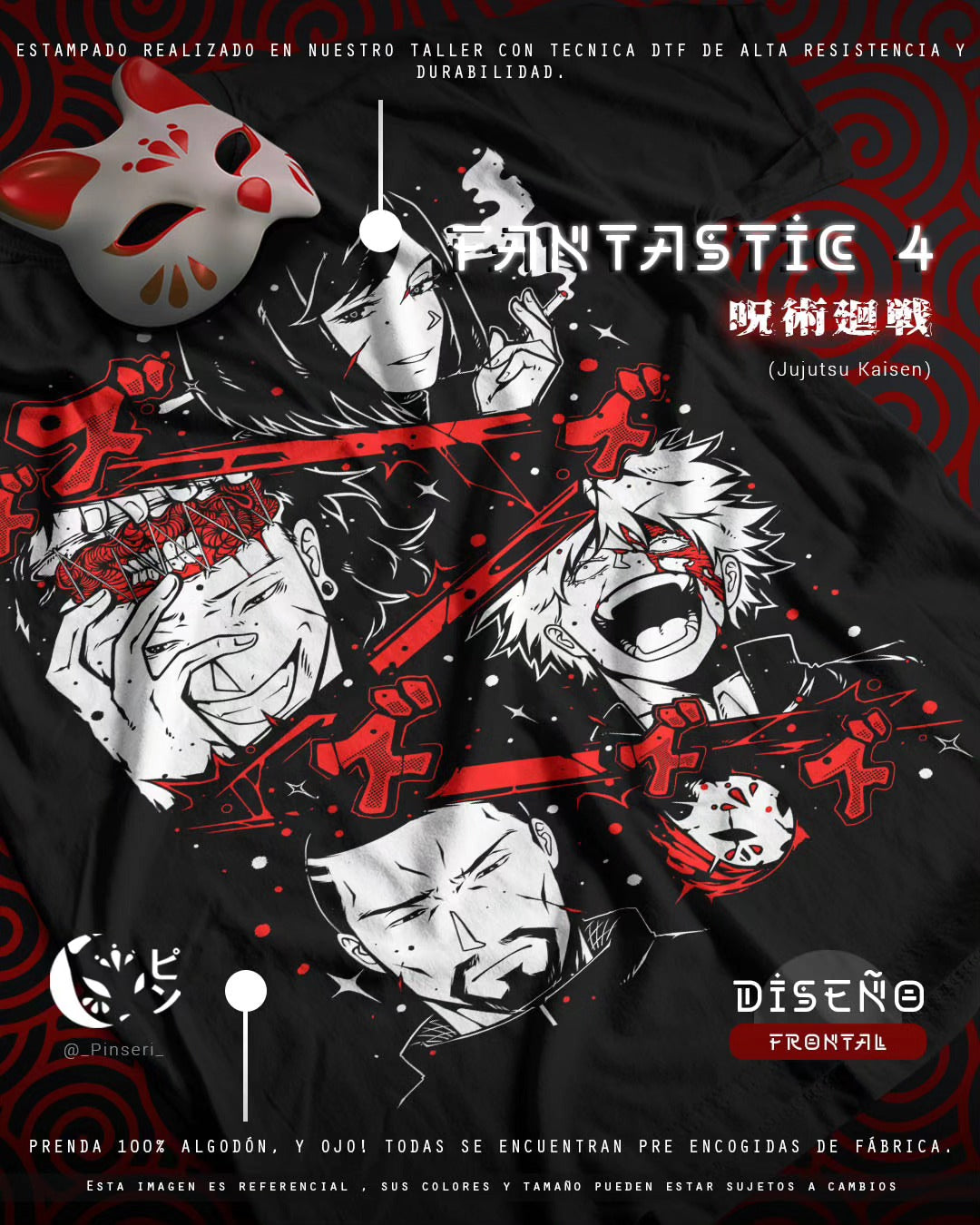 Diseño Fantastic 4 - Jujutsu Kaisen Tradicional