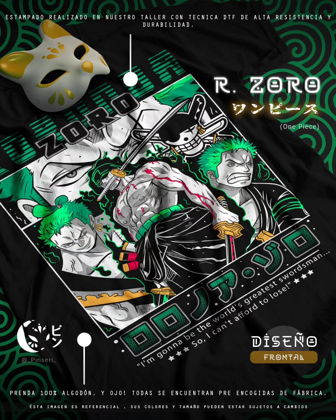 Diseño R. Zoro - One Piece Tradicional