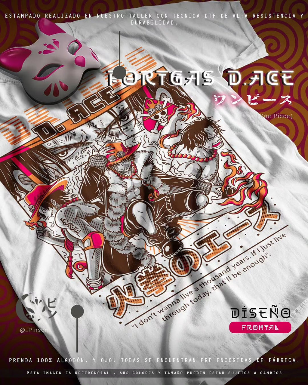 Diseño Portgas D. Ace - One Piece Tradicional