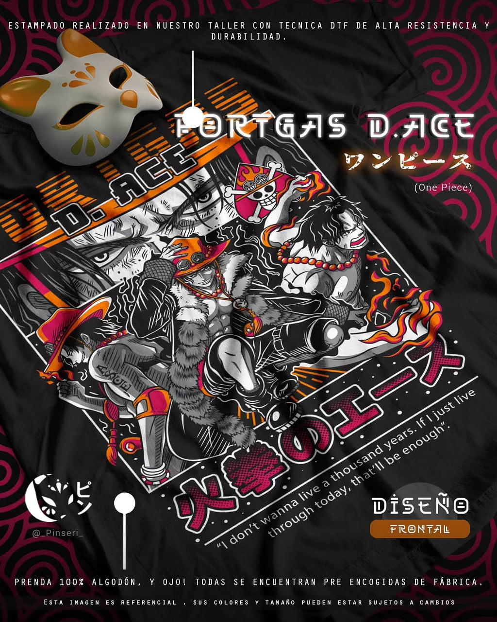 Diseño Portgas D. Ace - One Piece Tradicional