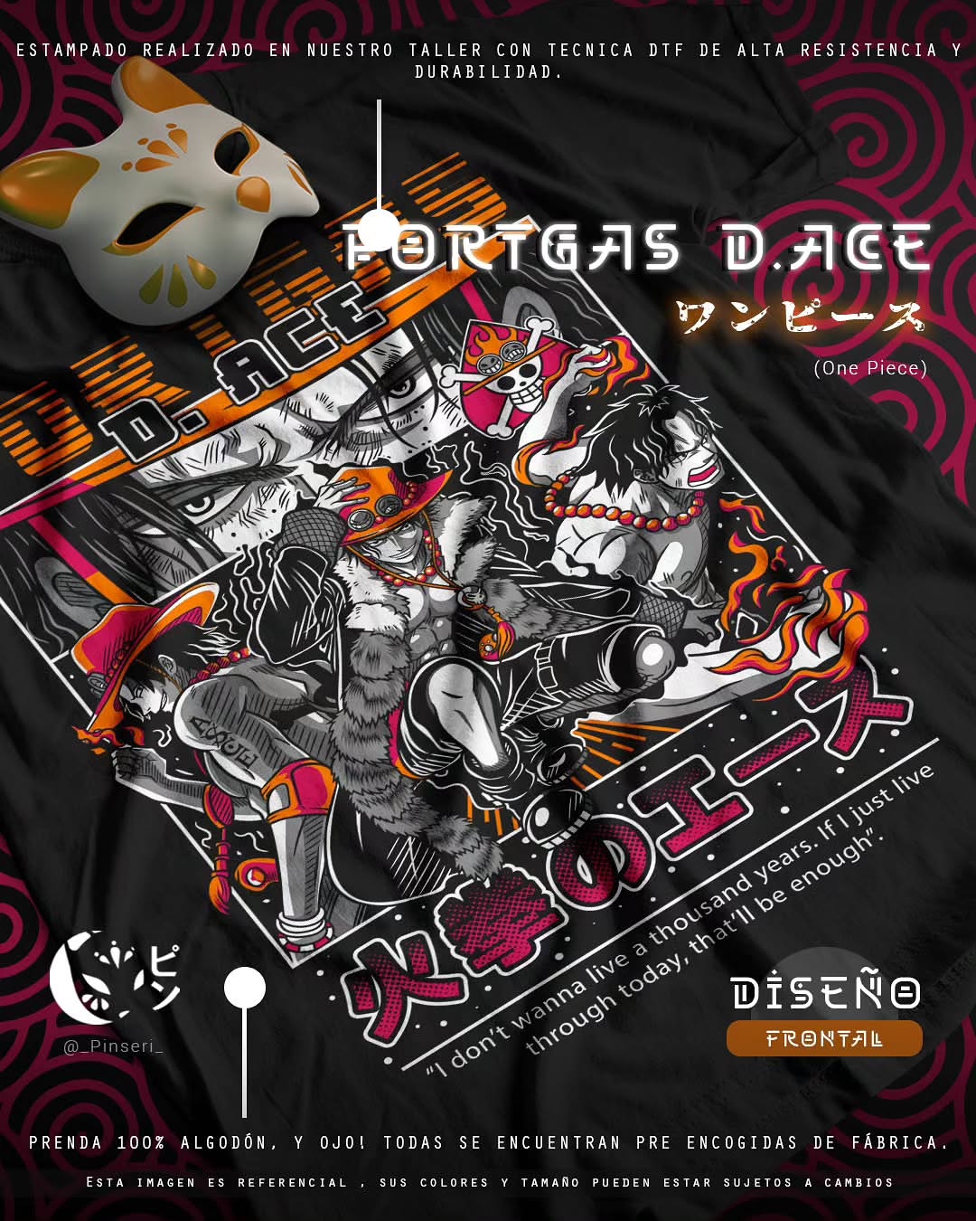 Diseño Portgas D. Ace - One Piece Tradicional