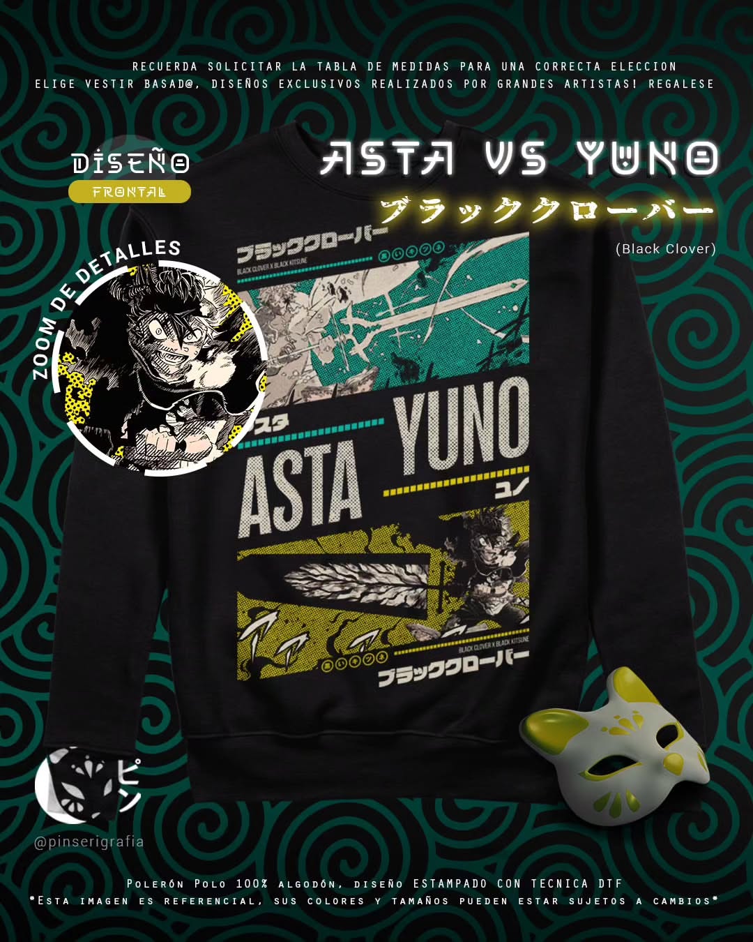 Polo Diseño Asta VS Yuno - Black Clover Tradicional