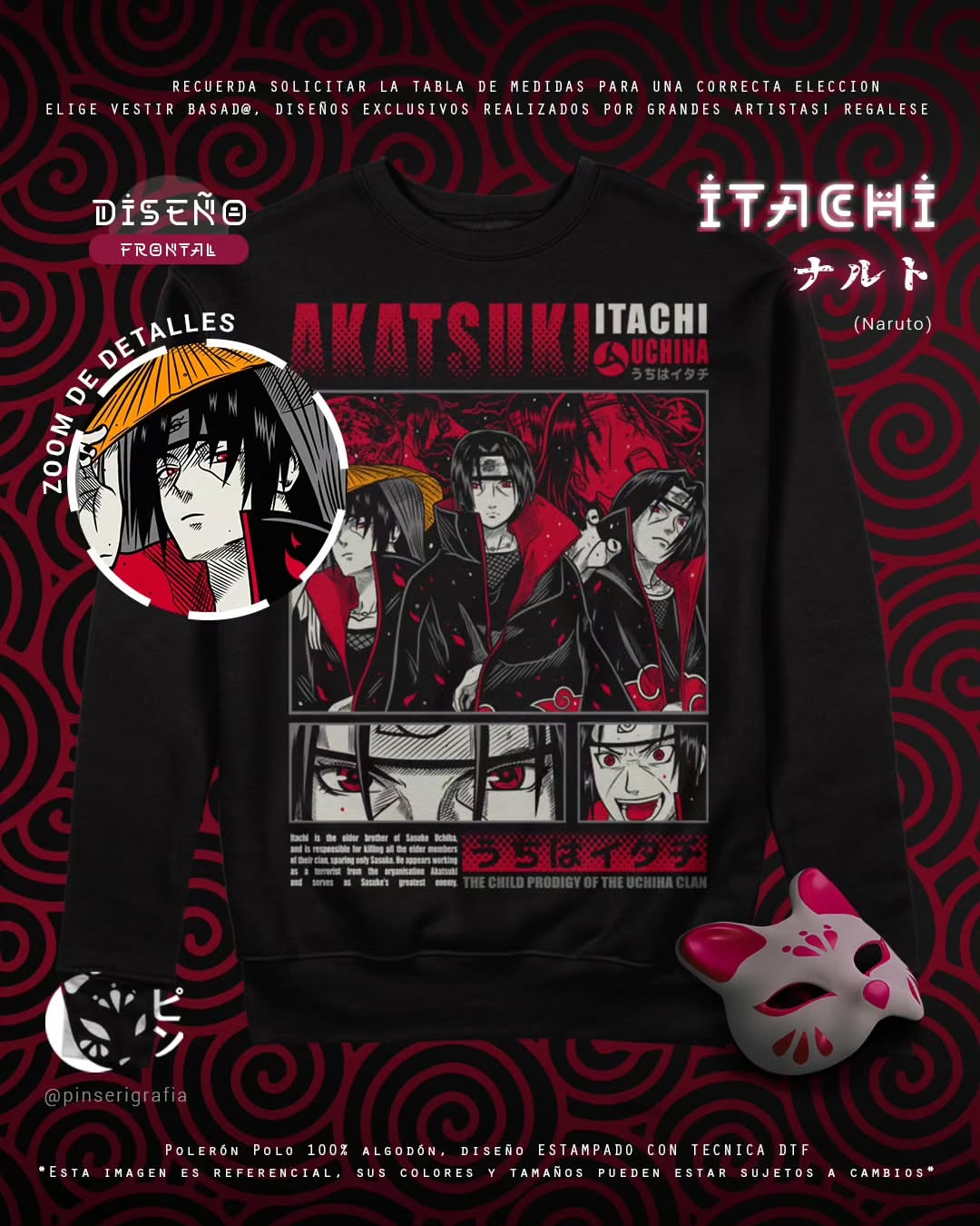 Polo Diseño Itachi - Naruto Tradicional