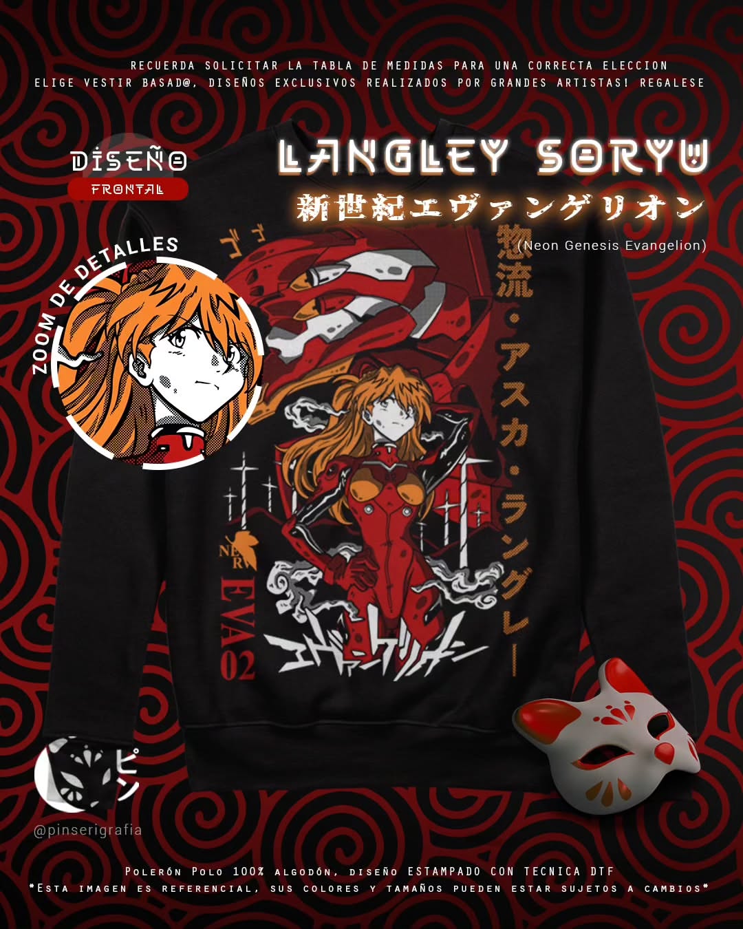Polo Langley Soryu - Neon Genesis Evangelion Tradicional