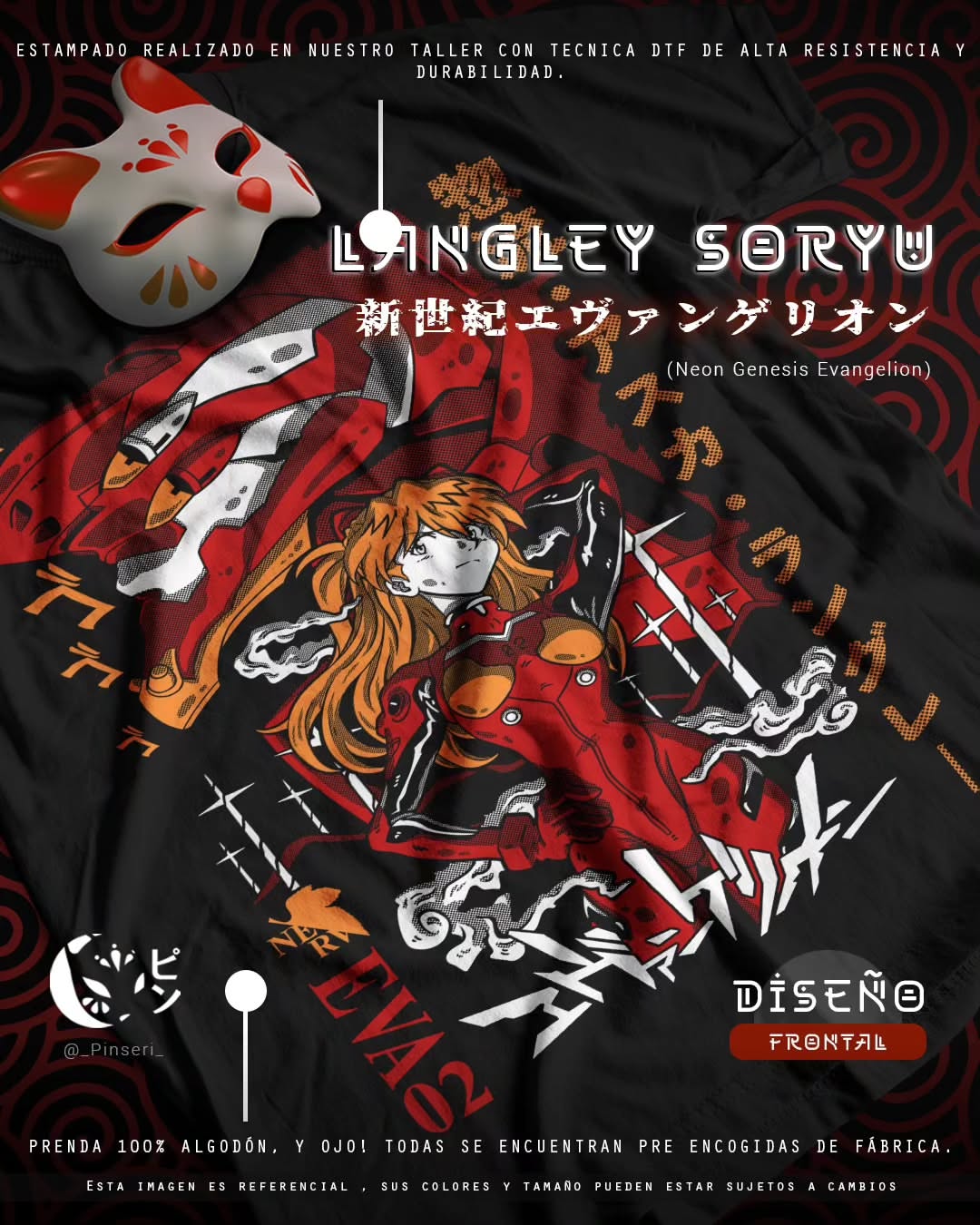 Diseño Langley Soryu - Neon Genesis Evangelion Tradicional