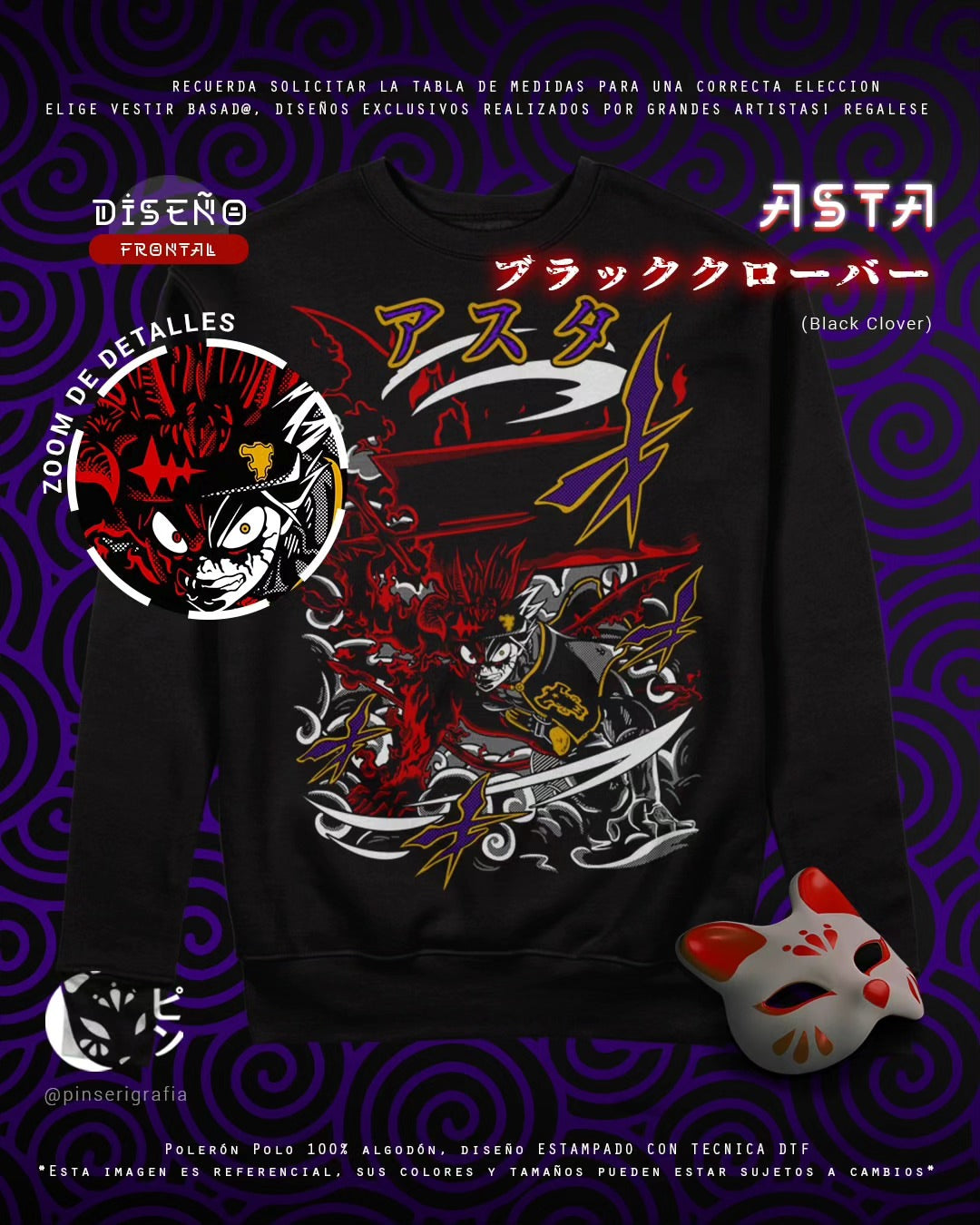 Polo Asta - Black Clover Tradicional