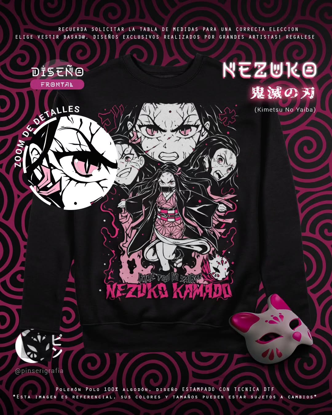 Polo Nezuko - Kimetsu no Yaiba Tradicional