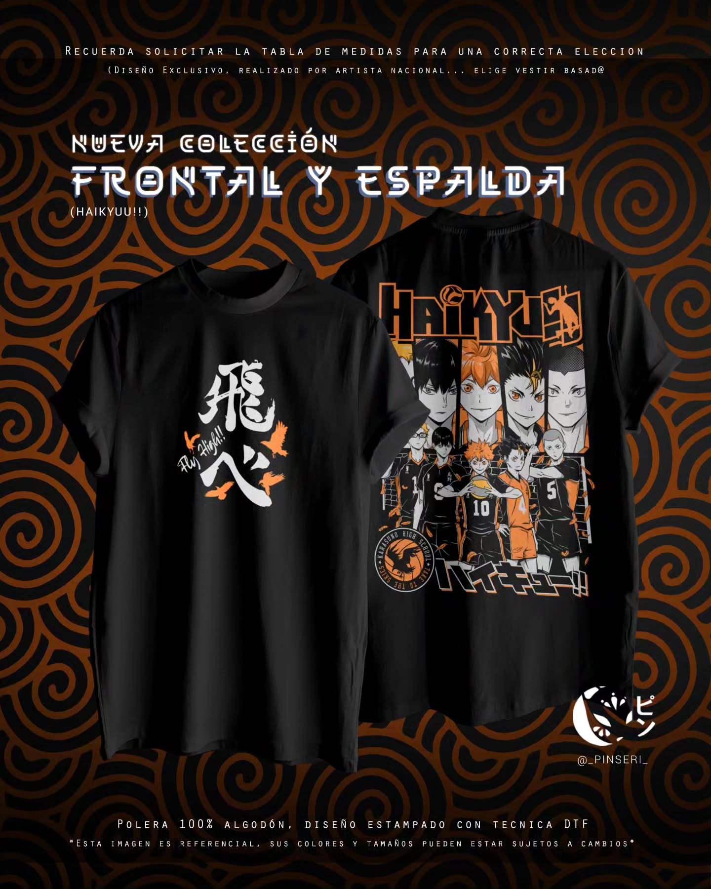 Diseño Karasuno - Haikyū!! Frontal y Espalda