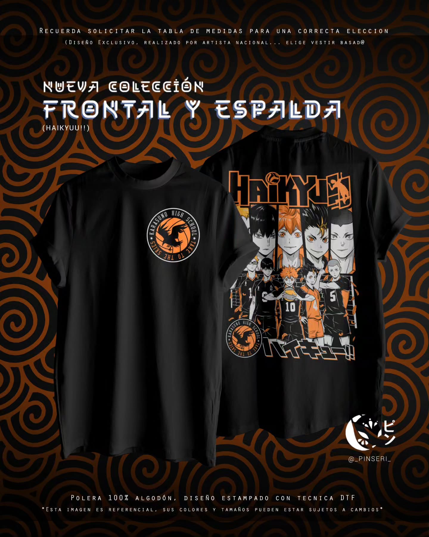 Diseño Karasuno - Haikyū!! Frontal y Espalda