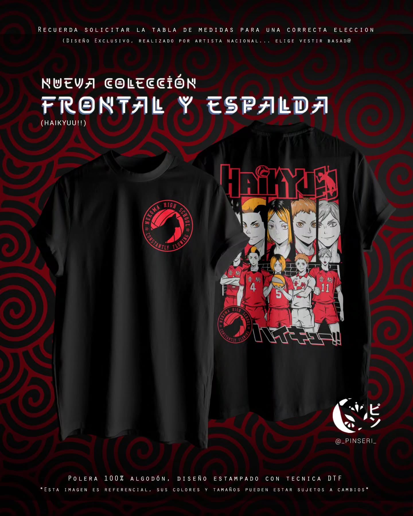 Diseño Nekoma - Haikyū!! Frontal y Espalda