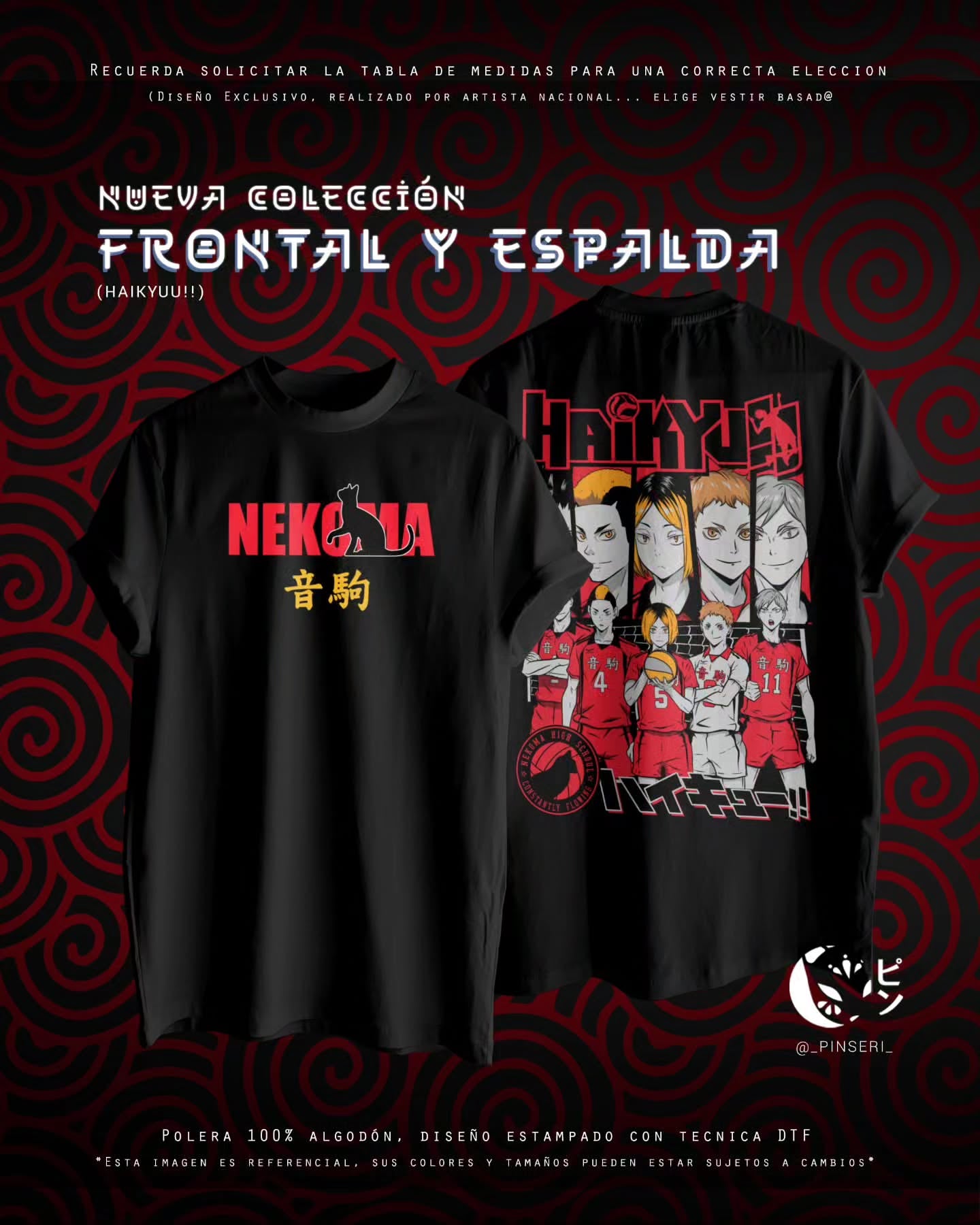 Diseño Nekoma - Haikyū!! Frontal y Espalda