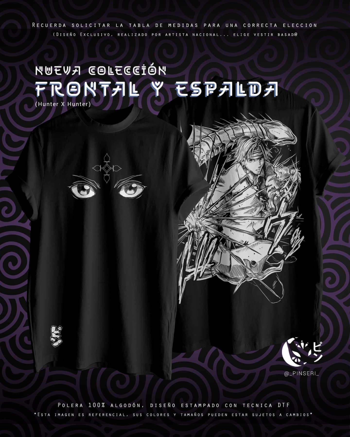 Diseño Chrollo Lucilfer -  Hunter × Hunter Frontal y Espalda