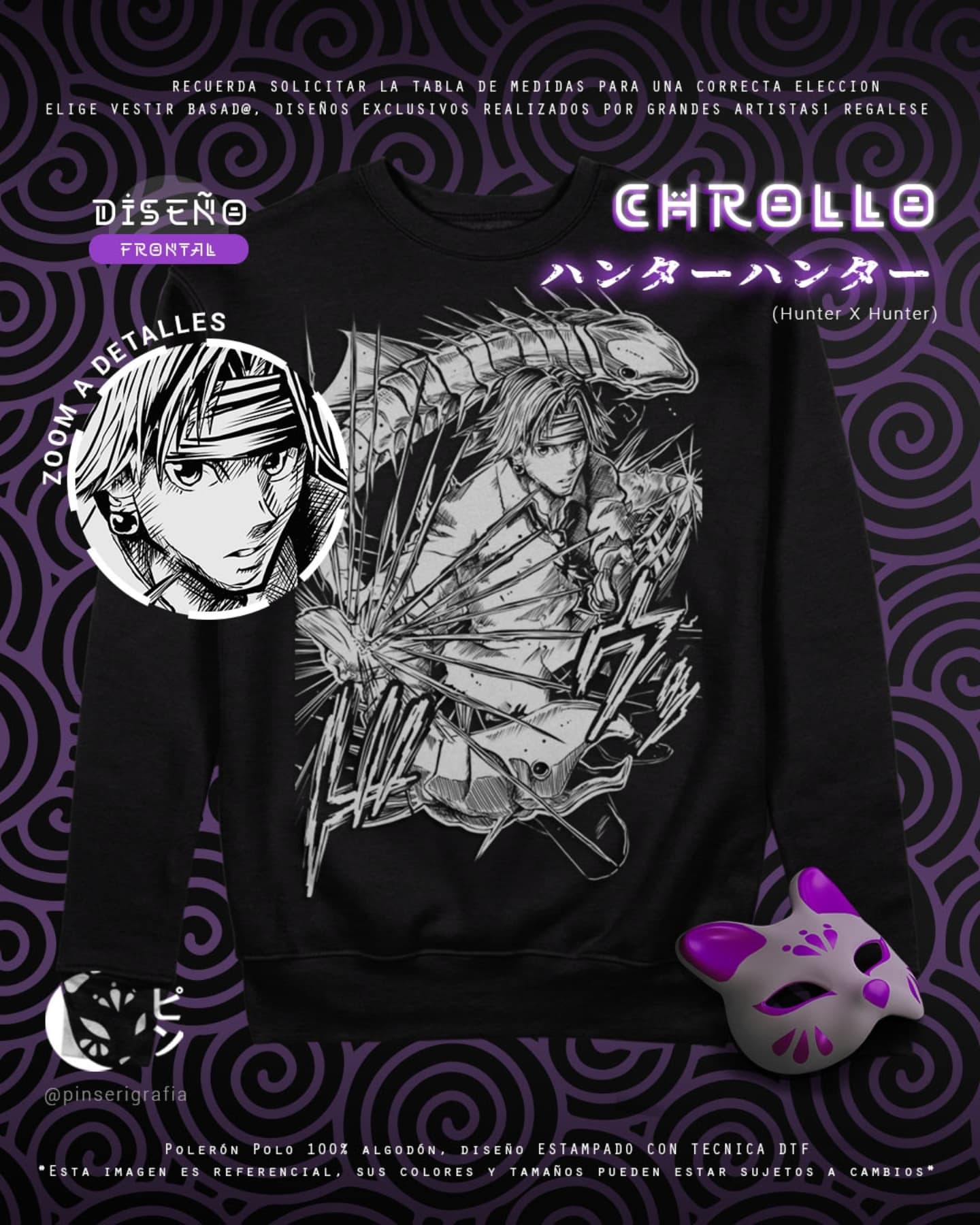 Polo Diseño Chrollo Lucilfer - Hunter × Hunter