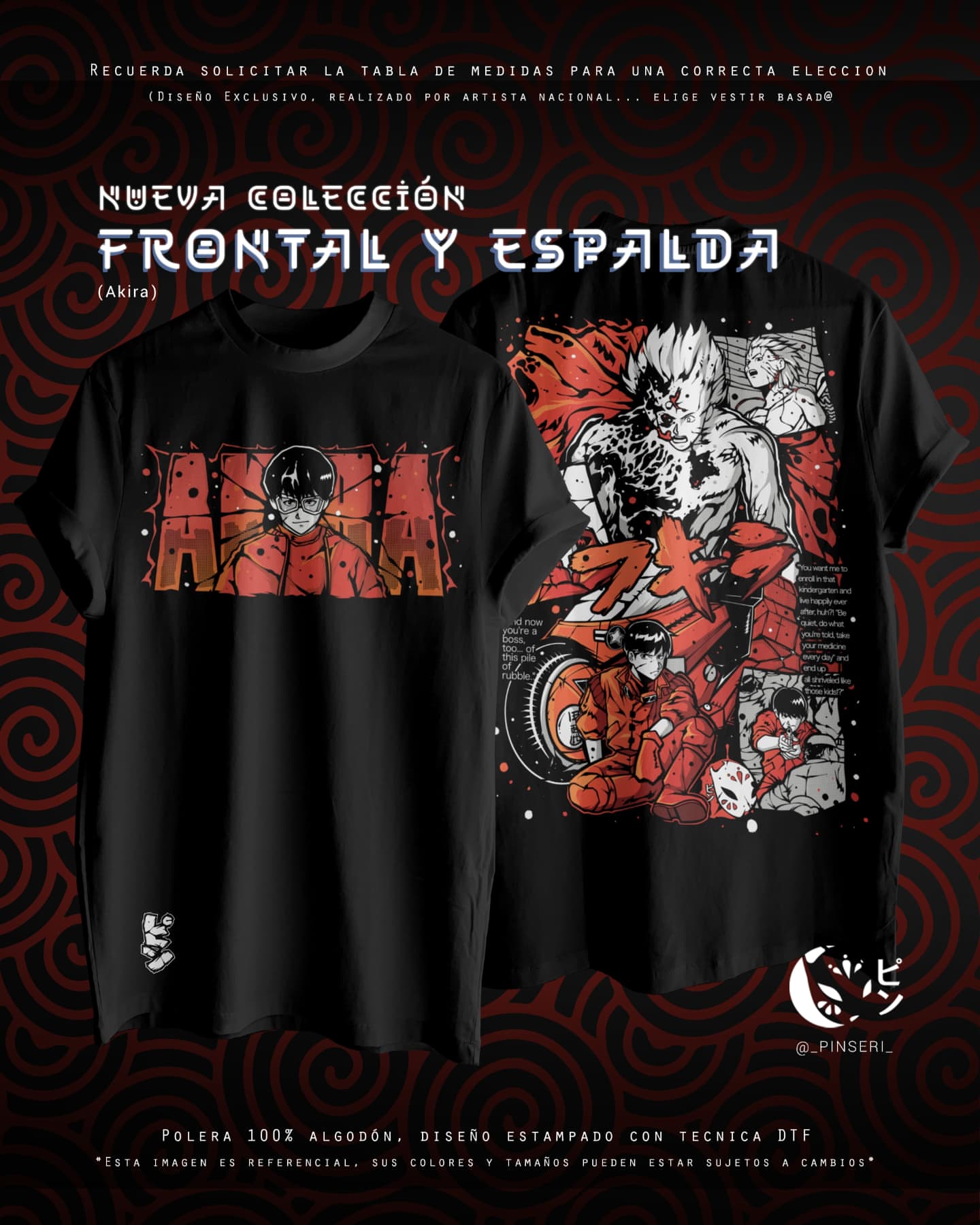 Diseño Tetsuo / Kaneda - Akira Frontal y Espalda