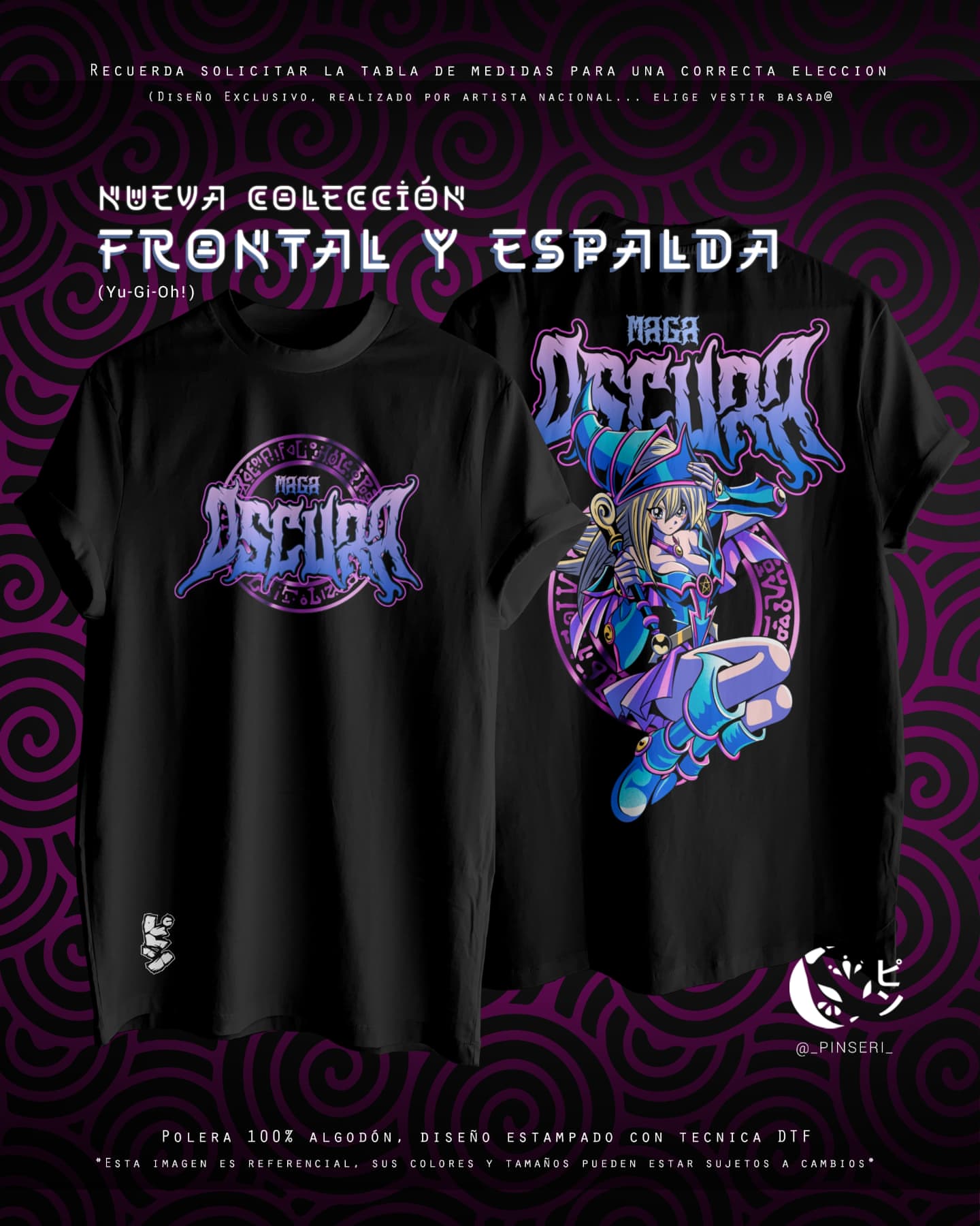 Diseño Maga Oscura - Yu-Gi-Oh! Frontal y Espalda