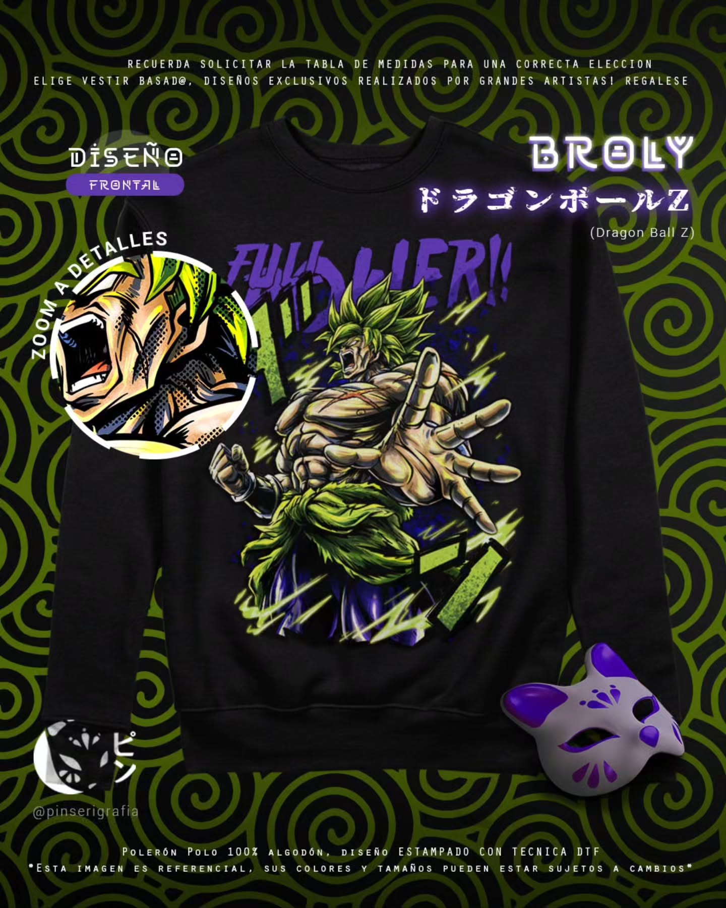 Polo Diseño Broly - Dragon Ball Z Tradicional