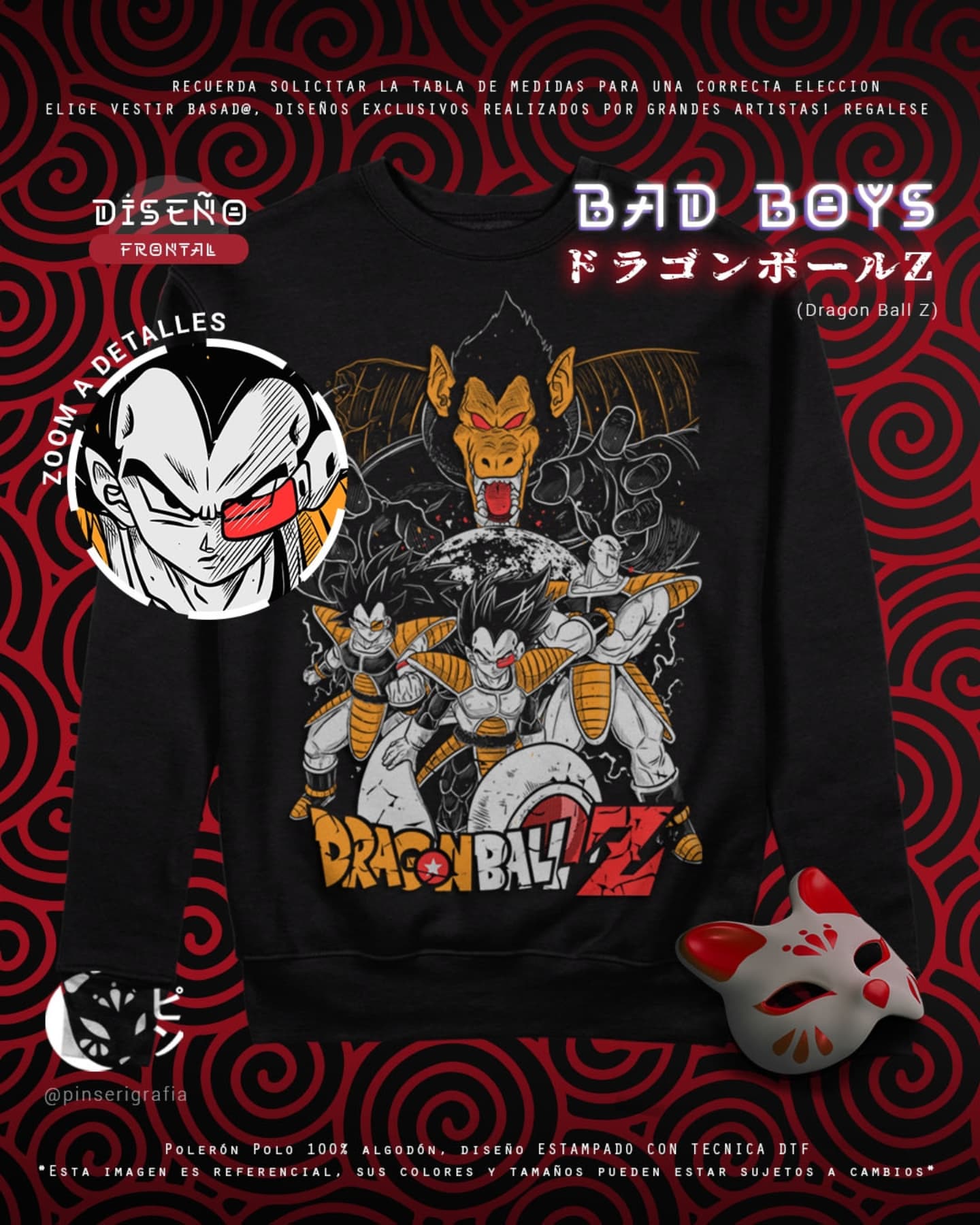 Polo Diseño Bad Boys - Dragon Ball Z Tradicional