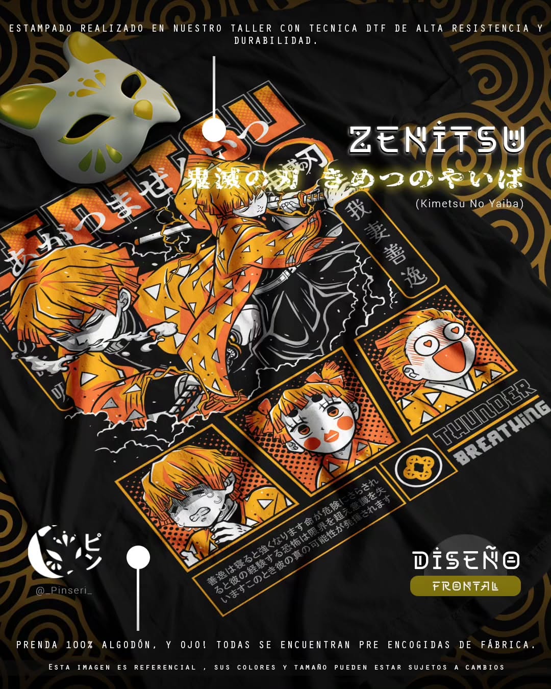 Diseño Zenitsu - Kimetsu no Yaiba Tradicional