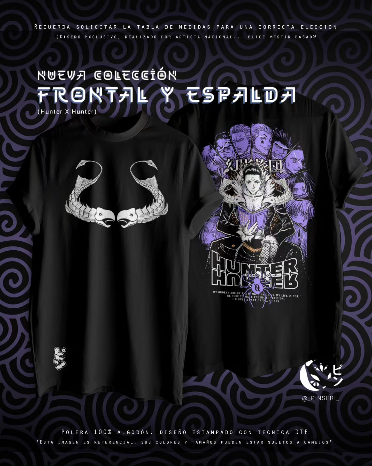 Diseño Gen'ei Ryodan - Hunter × Hunter Frontal y Espalda