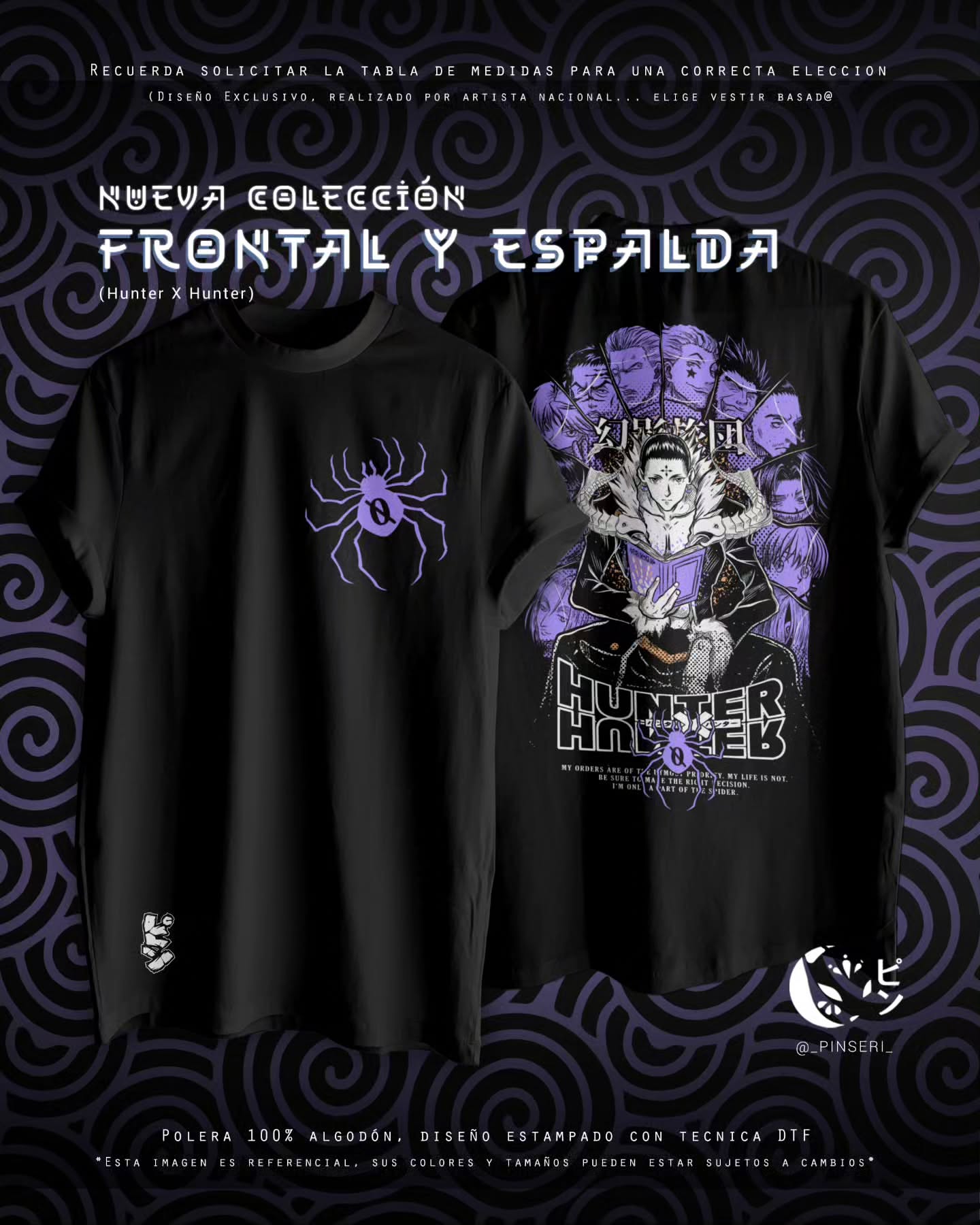 Diseño Gen'ei Ryodan - Hunter × Hunter Frontal y Espalda