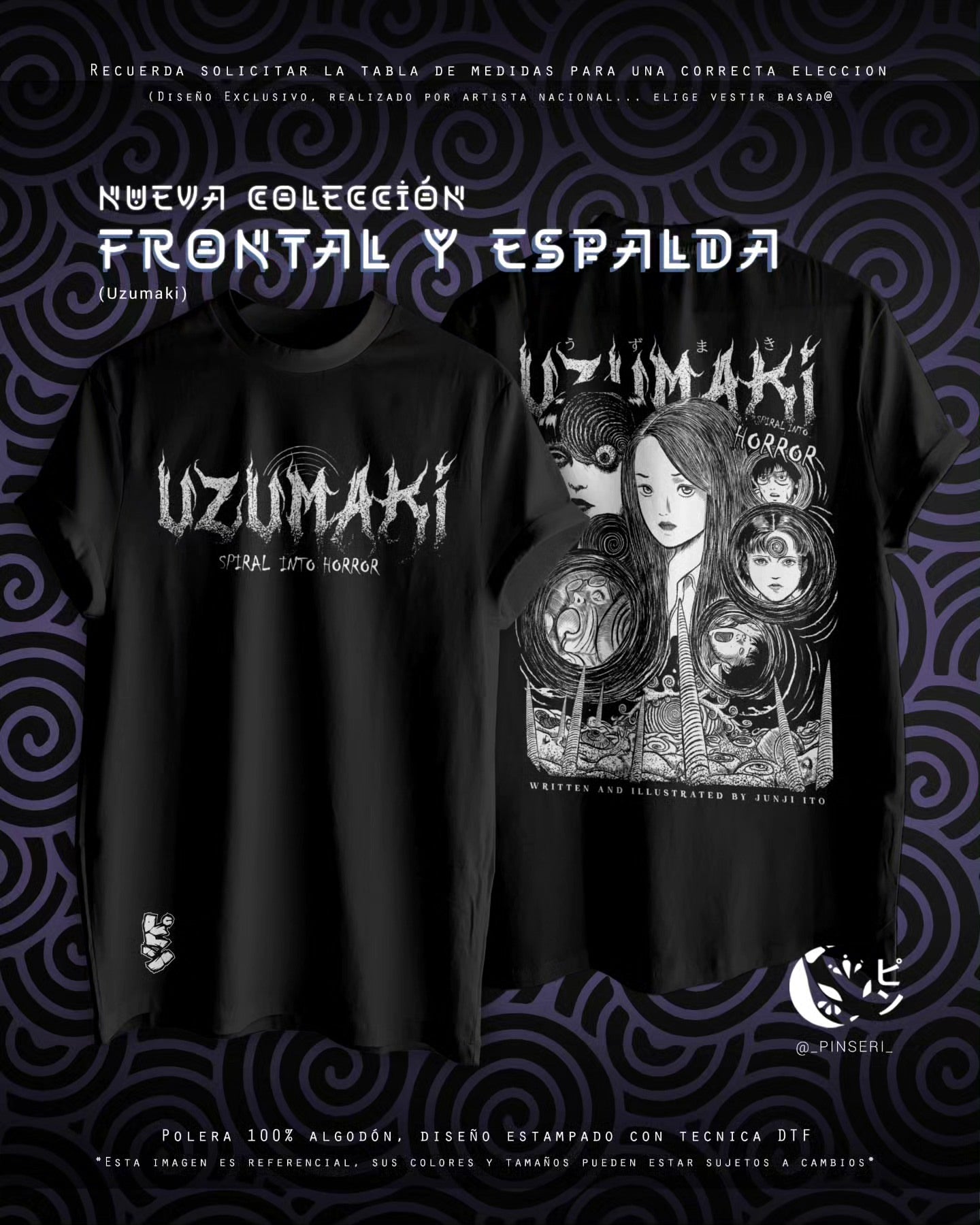 Diseño Espiral - Uzumaki Frontal y Espalda