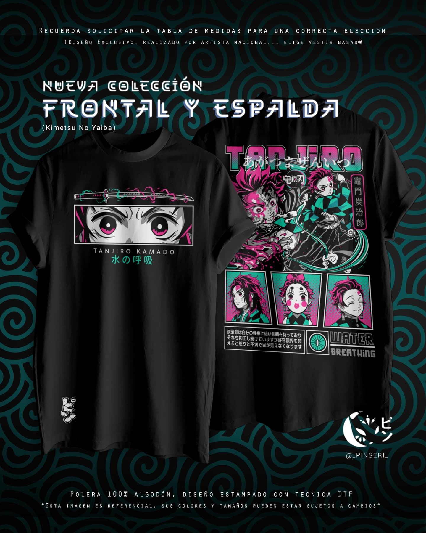 Diseño Tanjiro Kamado - Kimetsu no Yaiba Frontal y Espalda