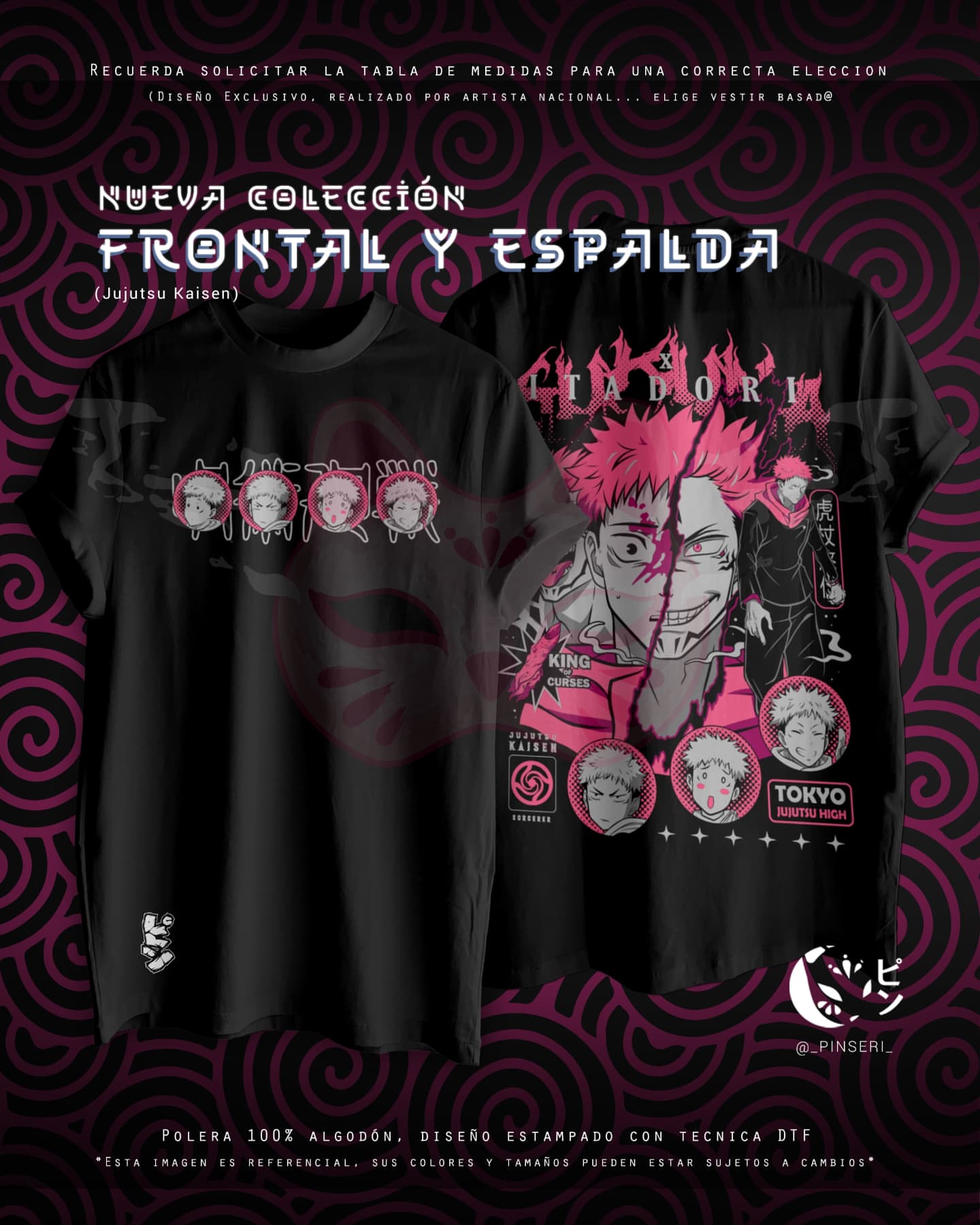 Diseño Itadori - Jujutsu Kaisen Frontal y Espalda