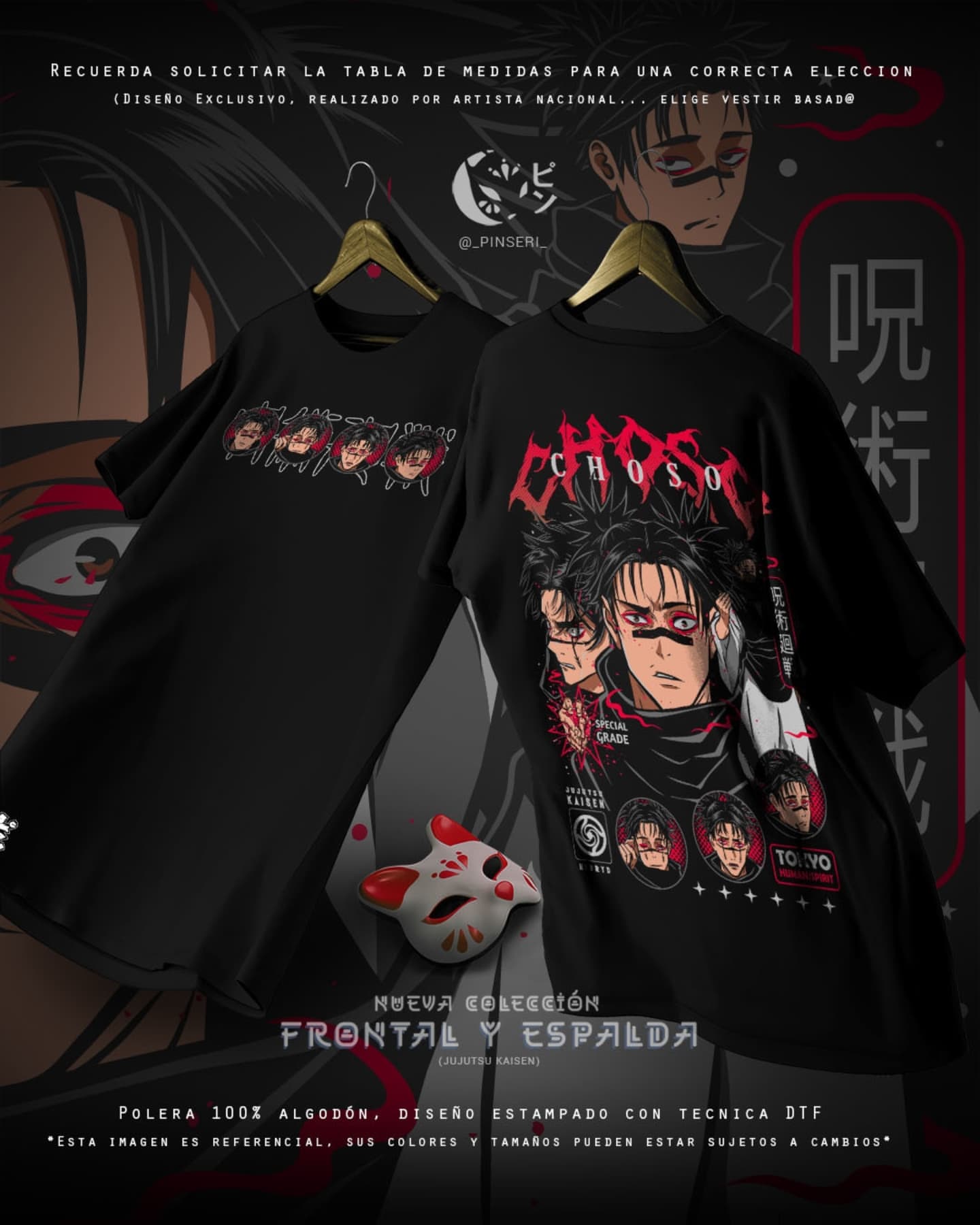 Diseño Choso - Jujutsu Kaisen Frontal y Espalda