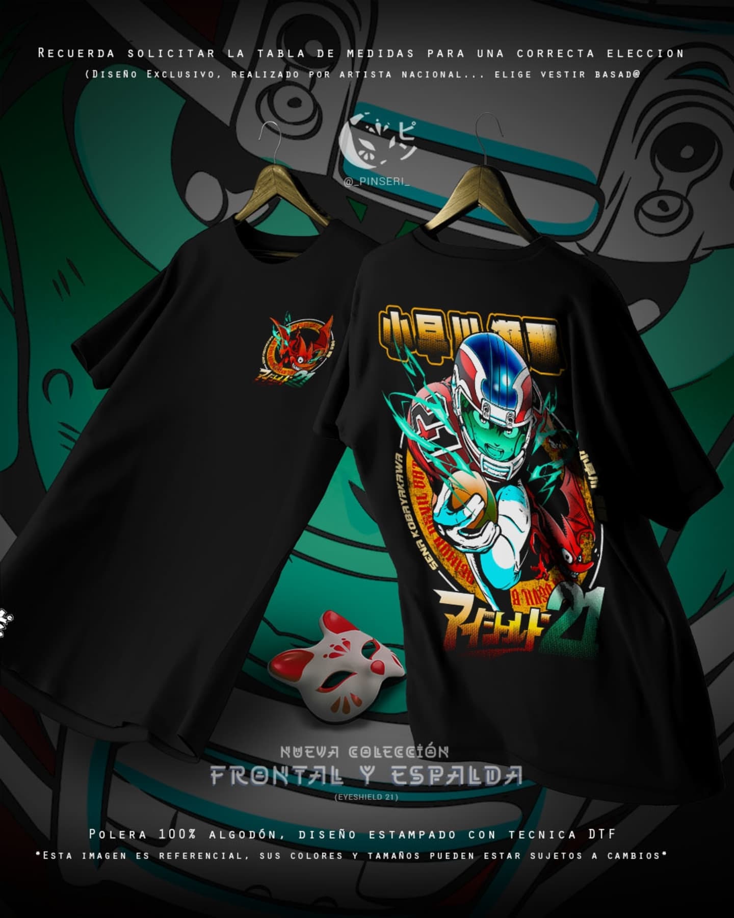 Diseño Sena Kobayakawa - Eyeshield 21 Frontal y Espalda