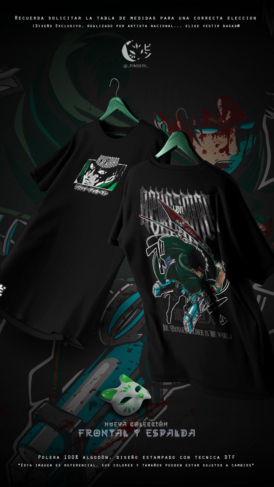 Diseño Levi Ackerman Frontal y Espalda