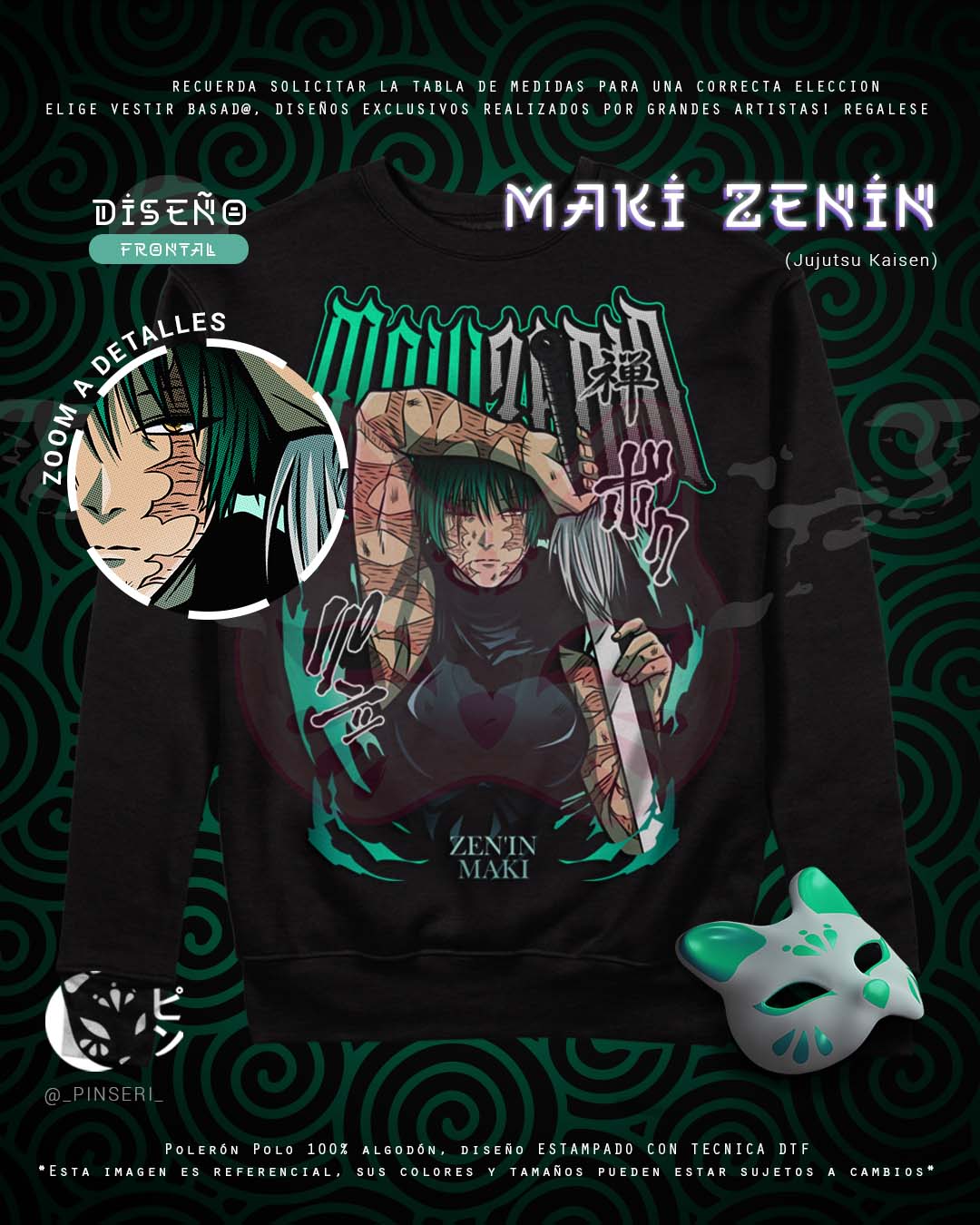 Polo Diseño Maki Chambeadora - Jujutsu Kaisen Tradicional