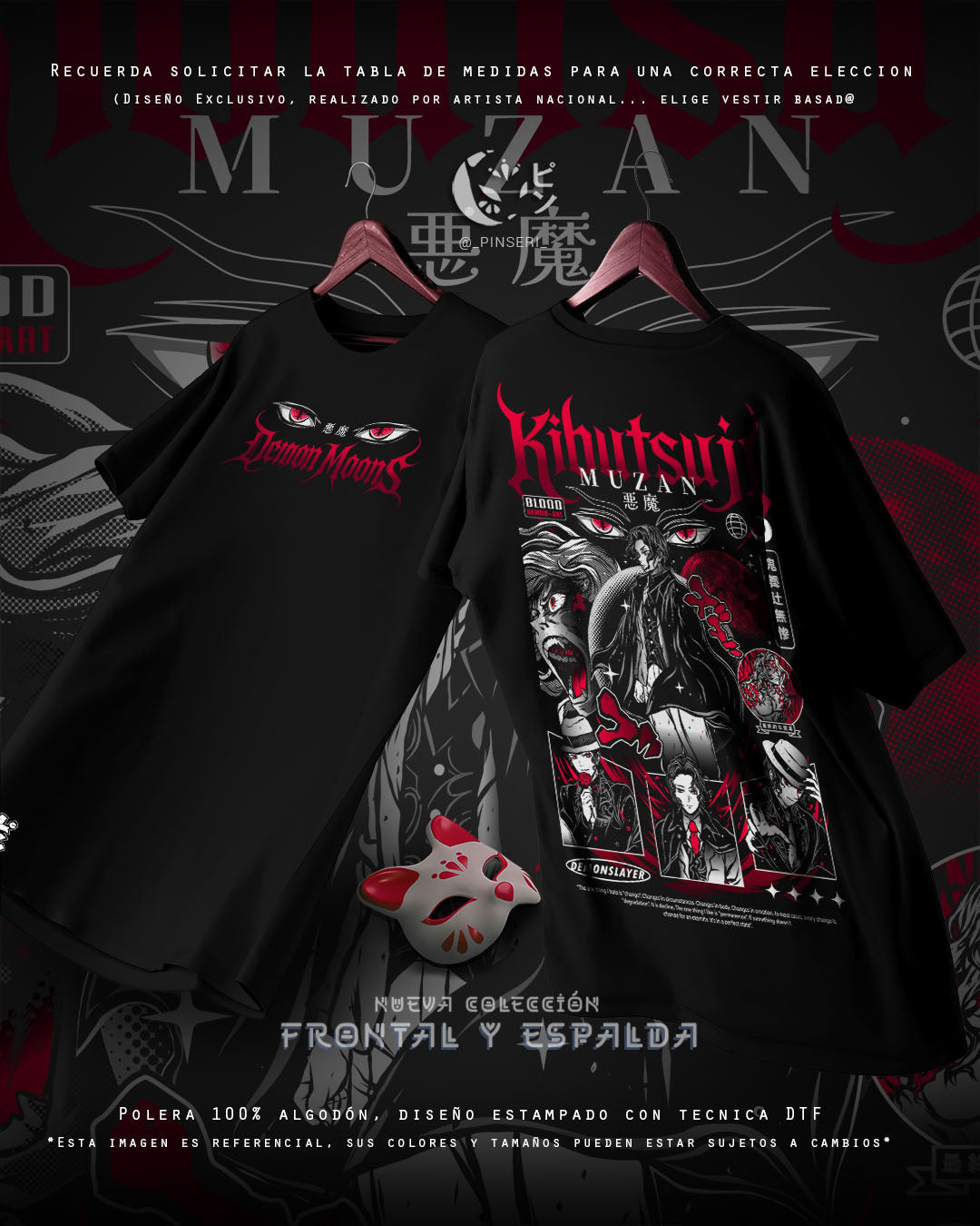 Diseño Kibutsuji Muzan - Kimetsu no Yaiba  Frontal y Espalda
