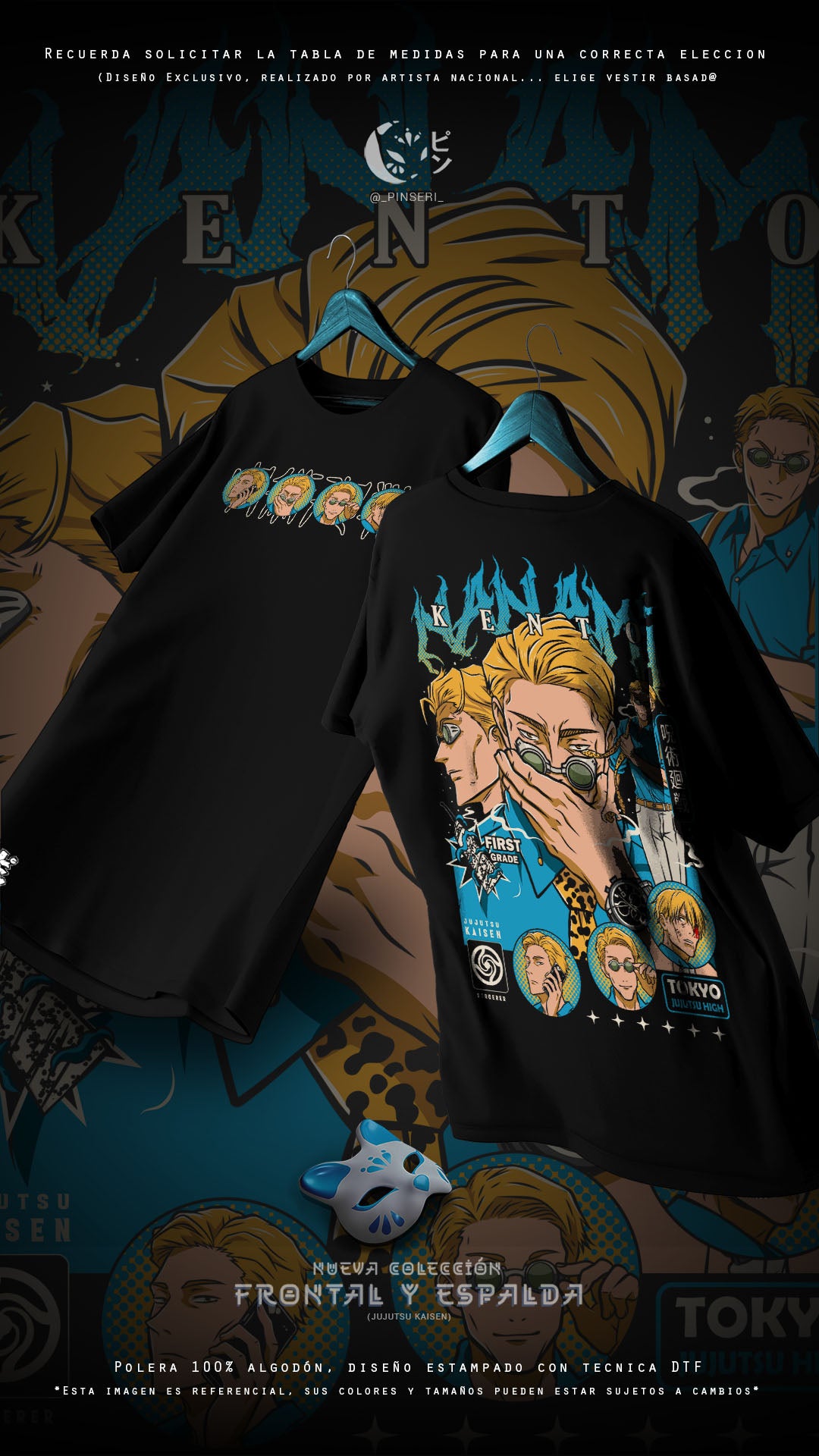 Diseño Nanami - Jujutsu Kaisen Frontal y Espalda