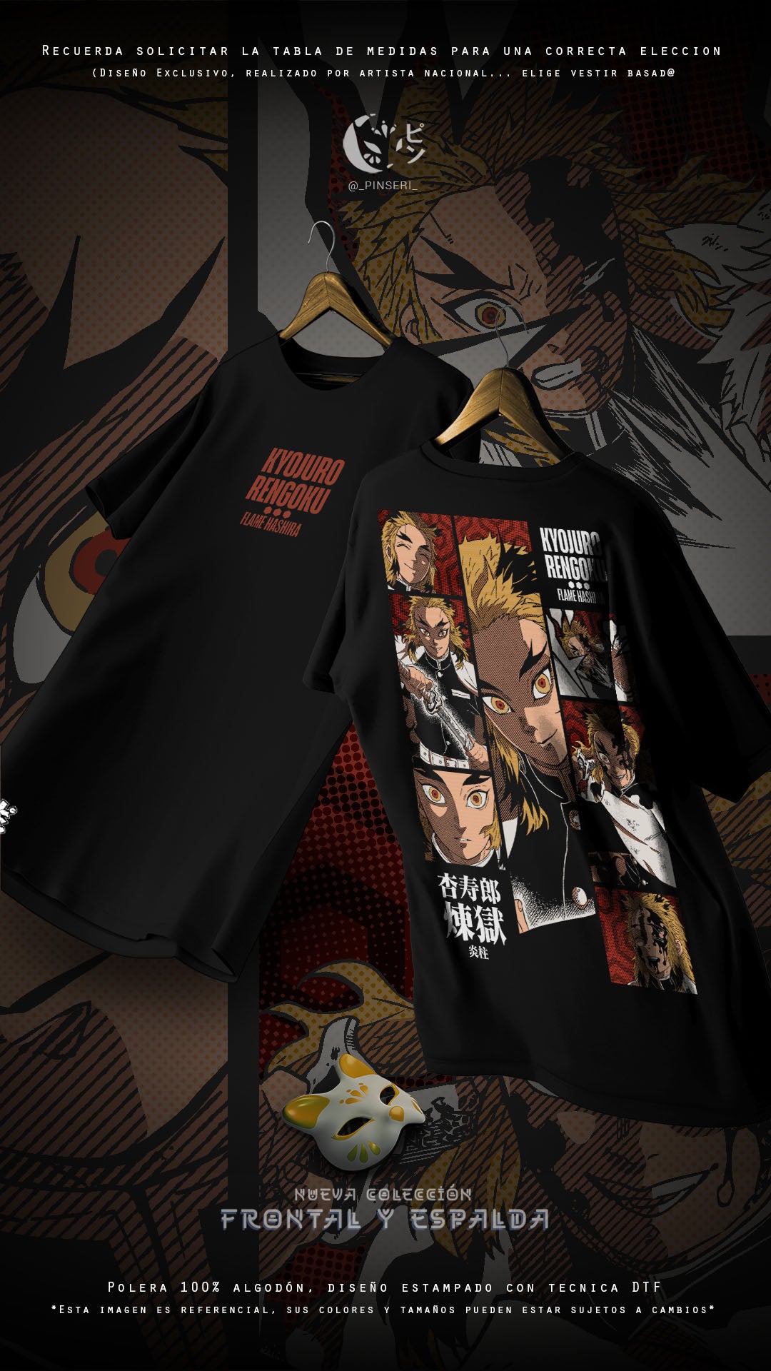 Diseño Rengoku - Kimetsu no Yaiba Frontal y Espalda