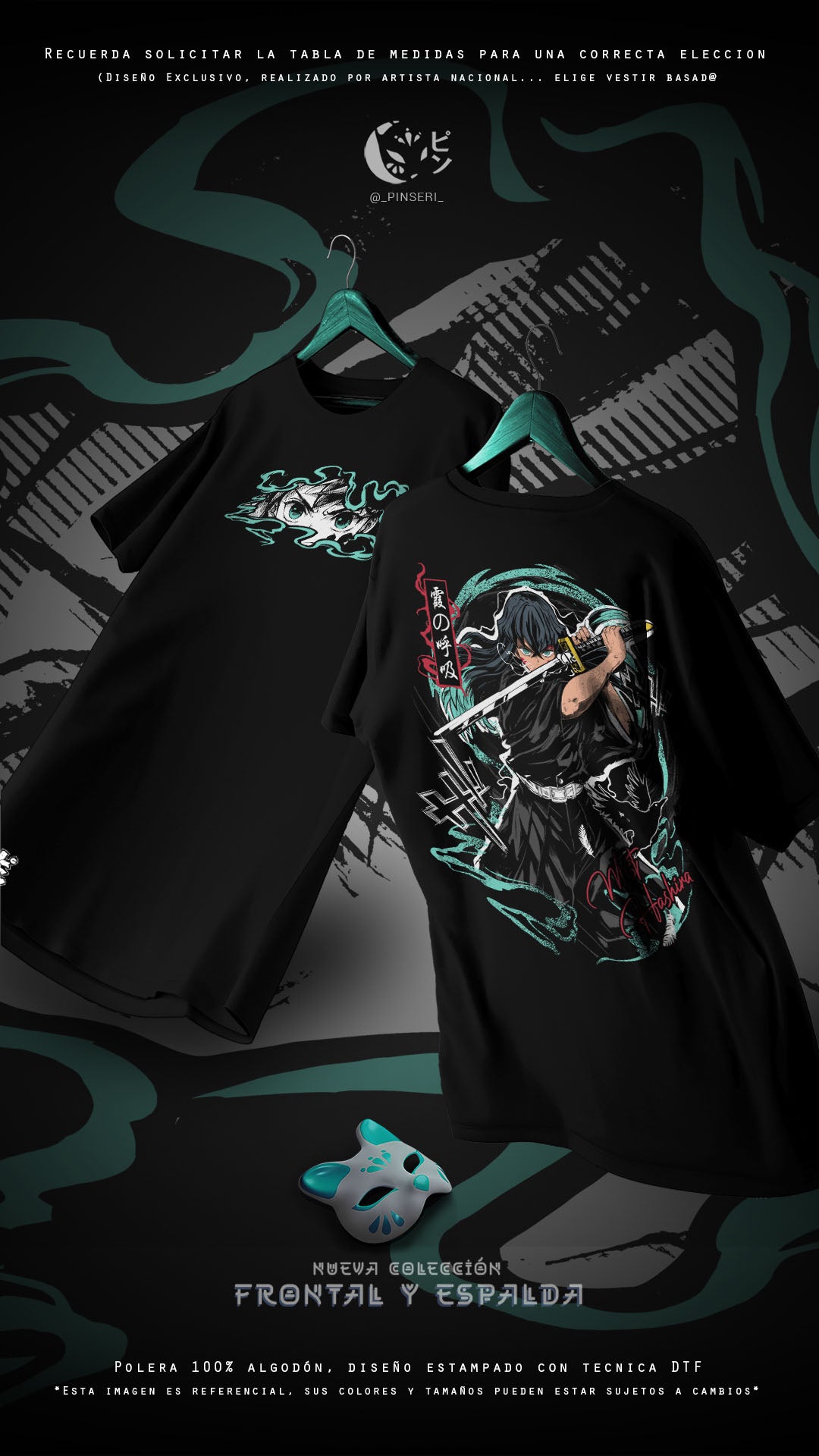 Diseño Muhichiro Tokito (v1) - Kimetsu no Yaiba Frontal y Espalda