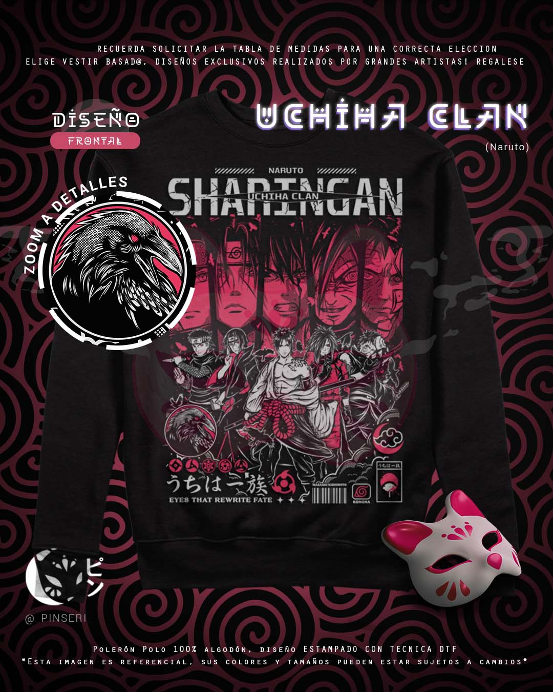 Polo Diseño Uchiha Clan - Naruto Tradicional