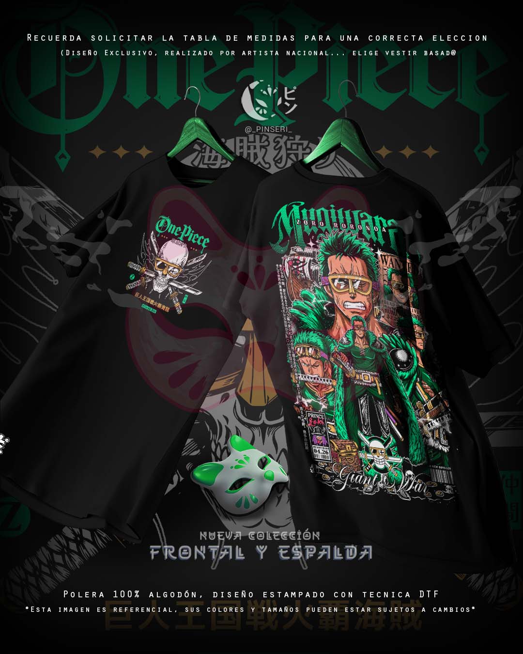 Diseño Zoro Elbaph - One Piece Frontal y Espalda