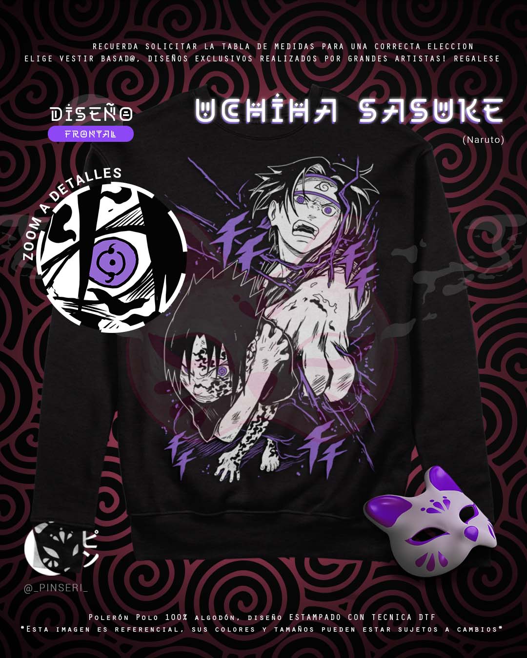 Polo Diseño Uchiha Sasuke Tradicional